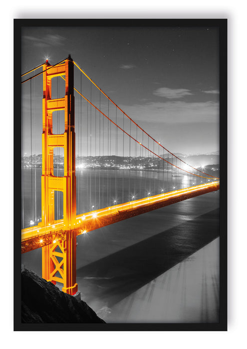 riesige Golden Gate Bridge, Poster mit Bilderrahmen