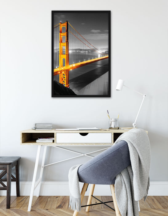 riesige Golden Gate Bridge, Poster mit Bilderrahmen