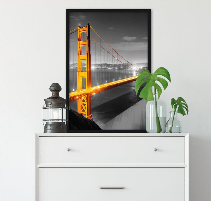 riesige Golden Gate Bridge, Poster mit Bilderrahmen