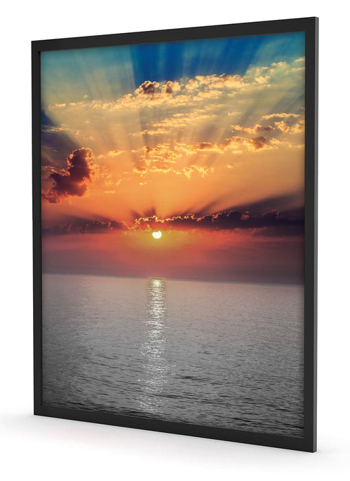 Sonnenuntergang über dem Meer, Poster mit Bilderrahmen