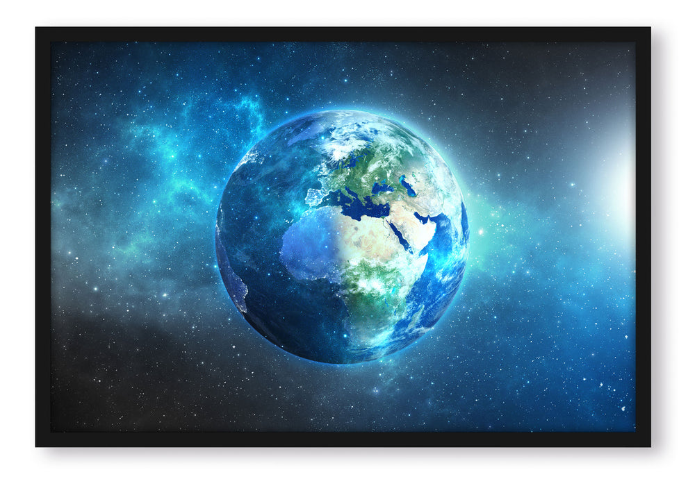Pixxprint Unsere Erde im Weltall, Poster mit Bilderrahmen