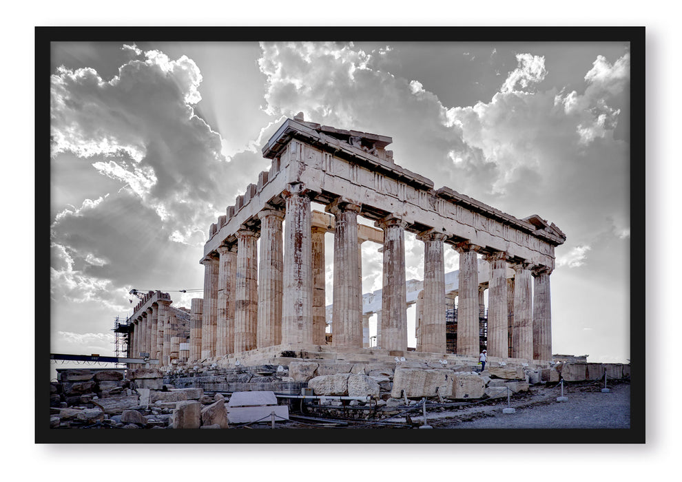 Pixxprint Propyläe von Akropolis in Athen, Poster mit Bilderrahmen