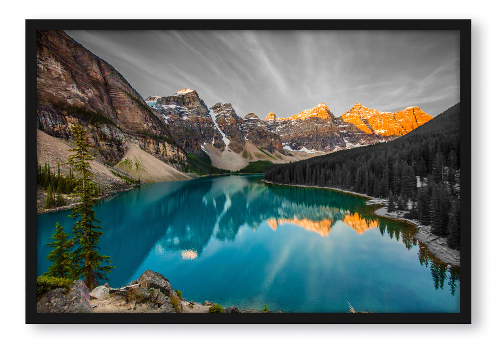 Pixxprint Moraine Lake in Canada, Poster mit Bilderrahmen