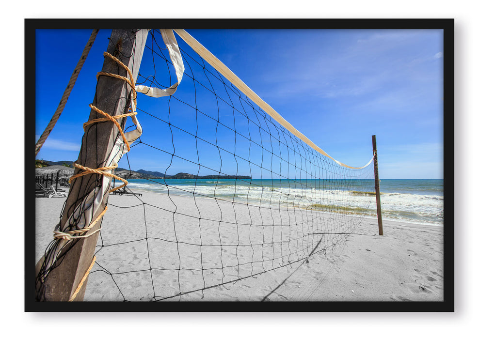 Pixxprint Großes Volleyballnetz, Poster mit Bilderrahmen