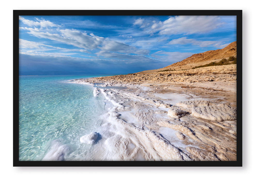 Pixxprint Das Tote Meer bei Tag, Poster mit Bilderrahmen