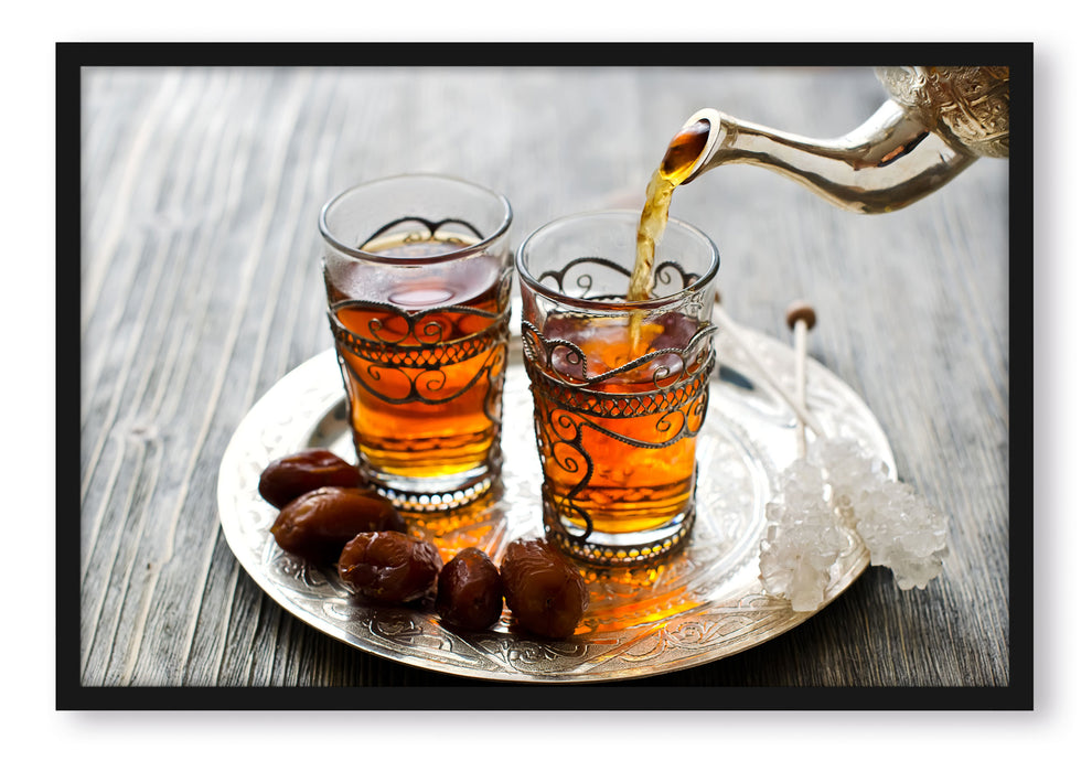 Arabischer Tee, Poster mit Bilderrahmen