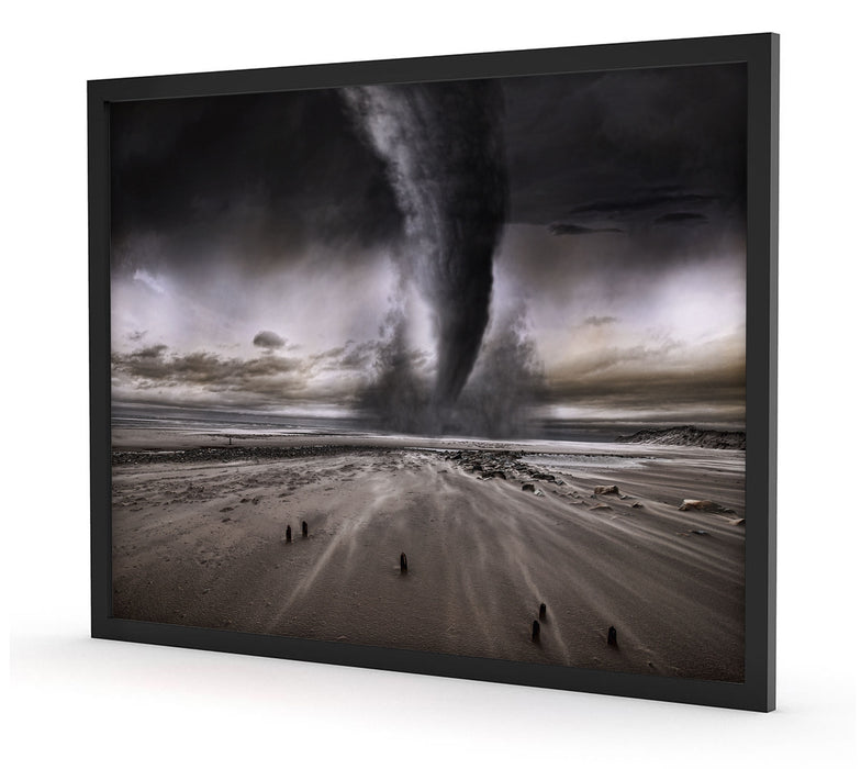 Dramatischer Tornado, Poster mit Bilderrahmen