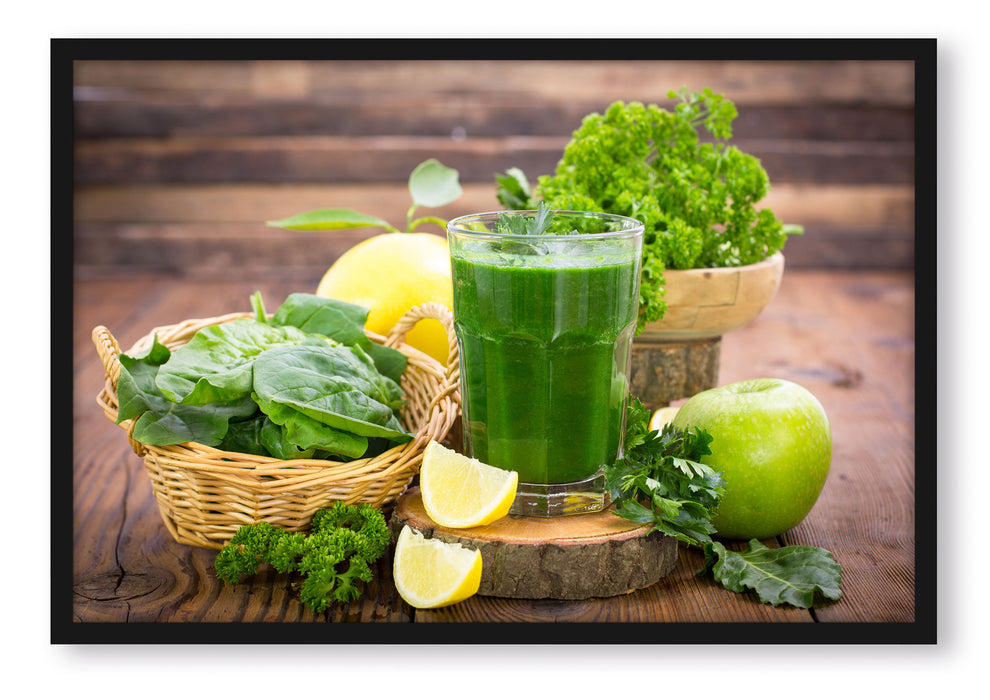 Pixxprint Gesunder Smoothie, Poster mit Bilderrahmen