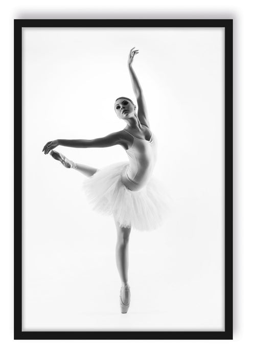 Ästhetische Ballerina, Poster mit Bilderrahmen