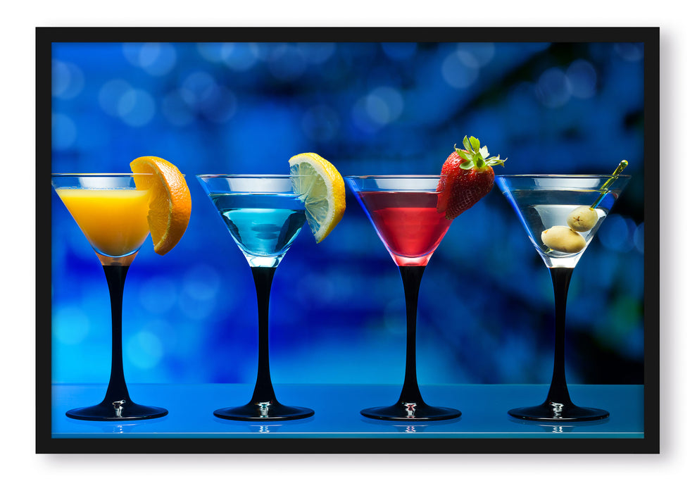 Vier Martinis, Poster mit Bilderrahmen