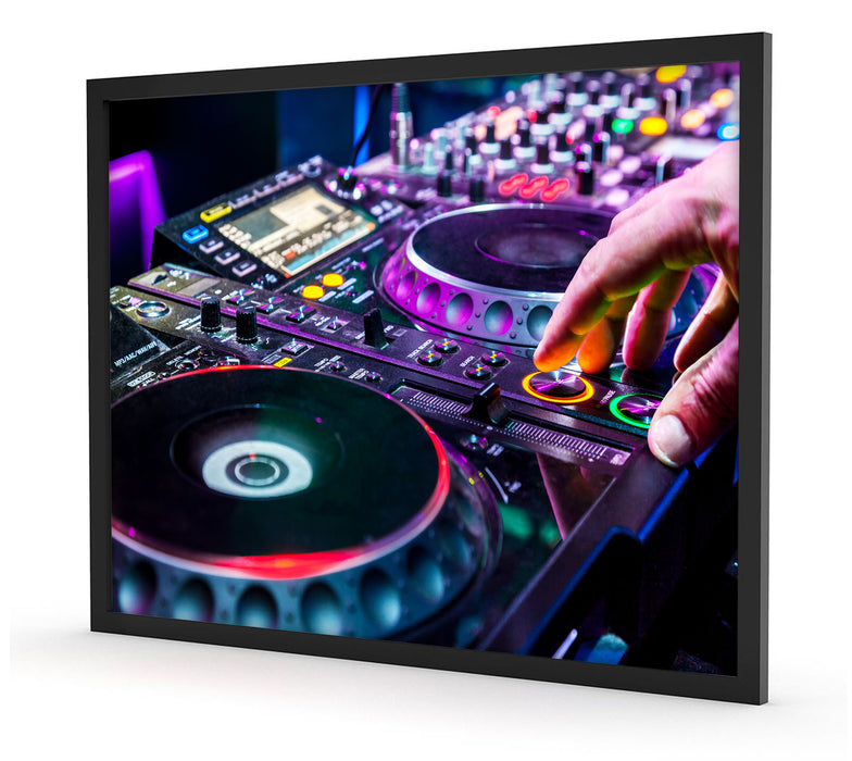 Modern beleuchteter DJ Pult, Poster mit Bilderrahmen