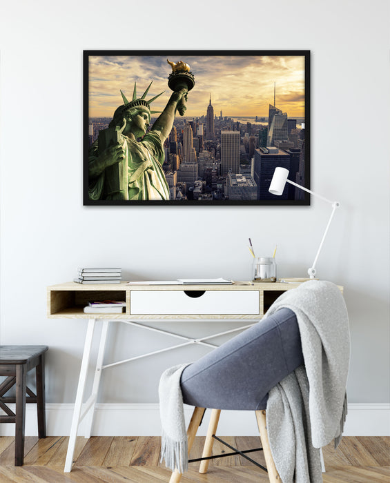 Freiheitsstatue in New York, Poster mit Bilderrahmen