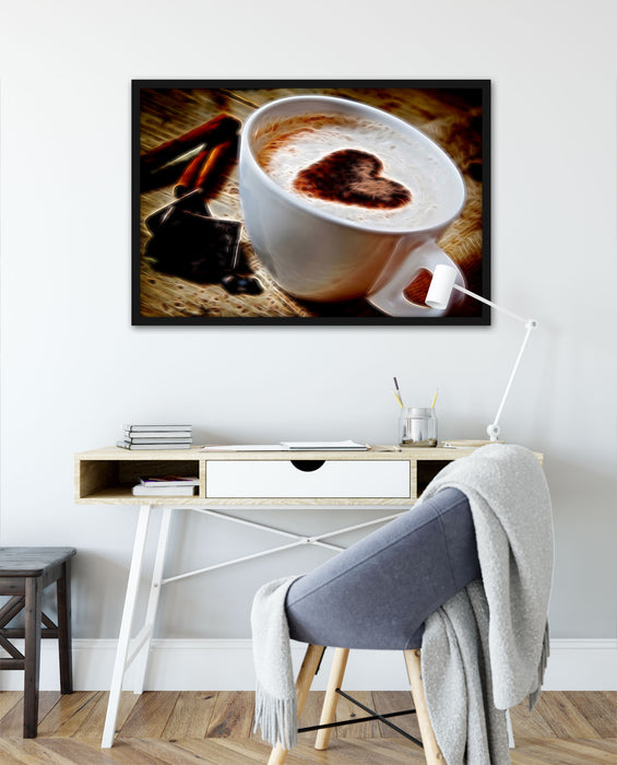 Kaffeetasse, Poster mit Bilderrahmen