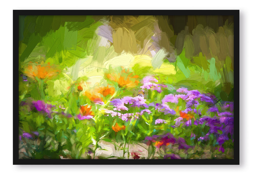 Pixxprint Blumenwiese, Poster mit Bilderrahmen