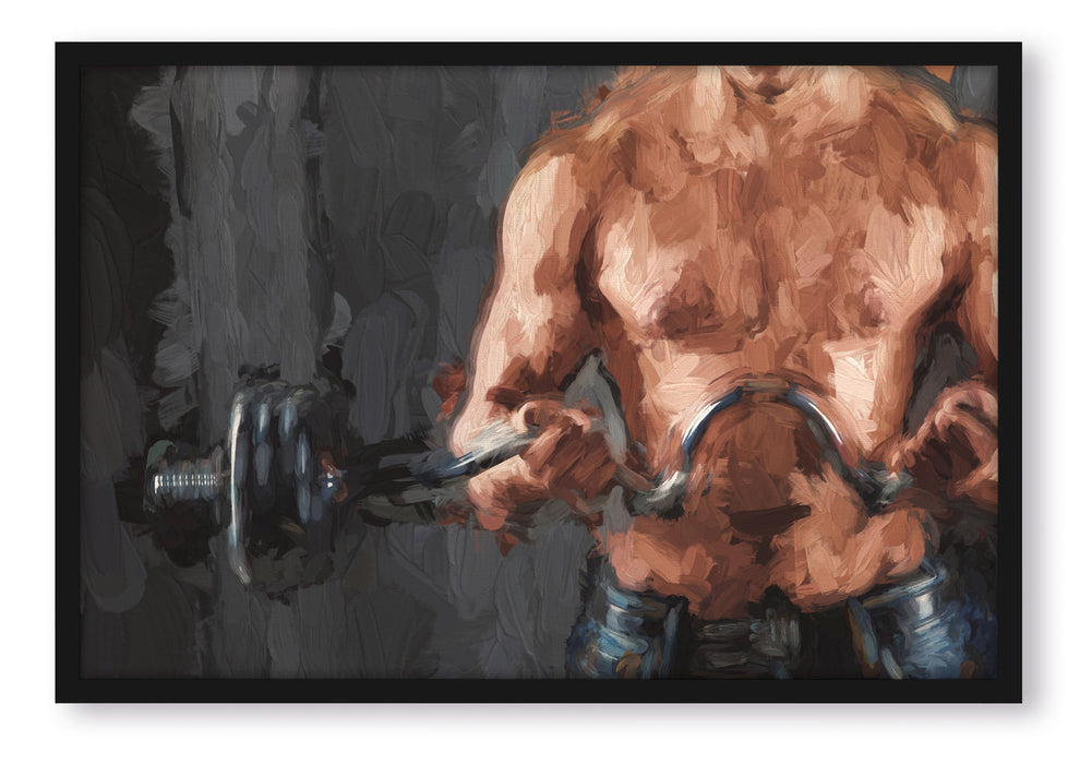 Pixxprint Bodybuilding, Poster mit Bilderrahmen