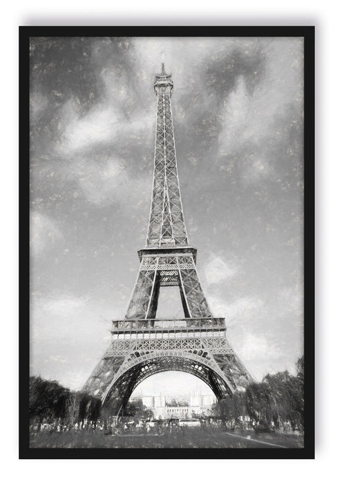 Pixxprint Eifelturm in Paris, Poster mit Bilderrahmen