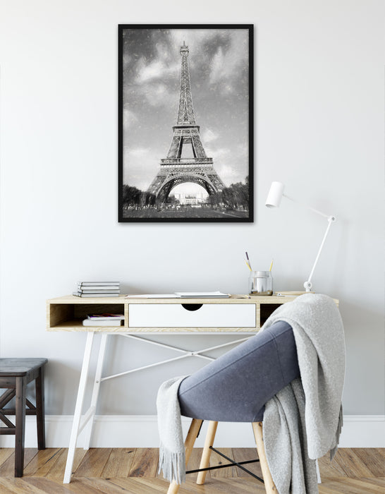 Eifelturm in Paris, Poster mit Bilderrahmen