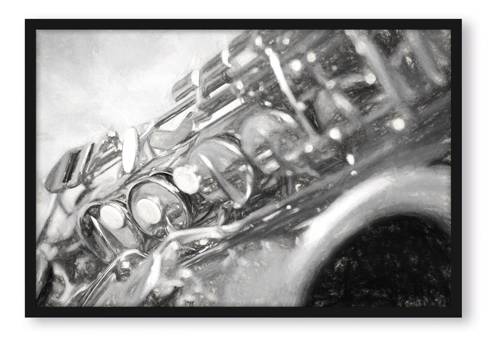 Saxophon, Poster mit Bilderrahmen