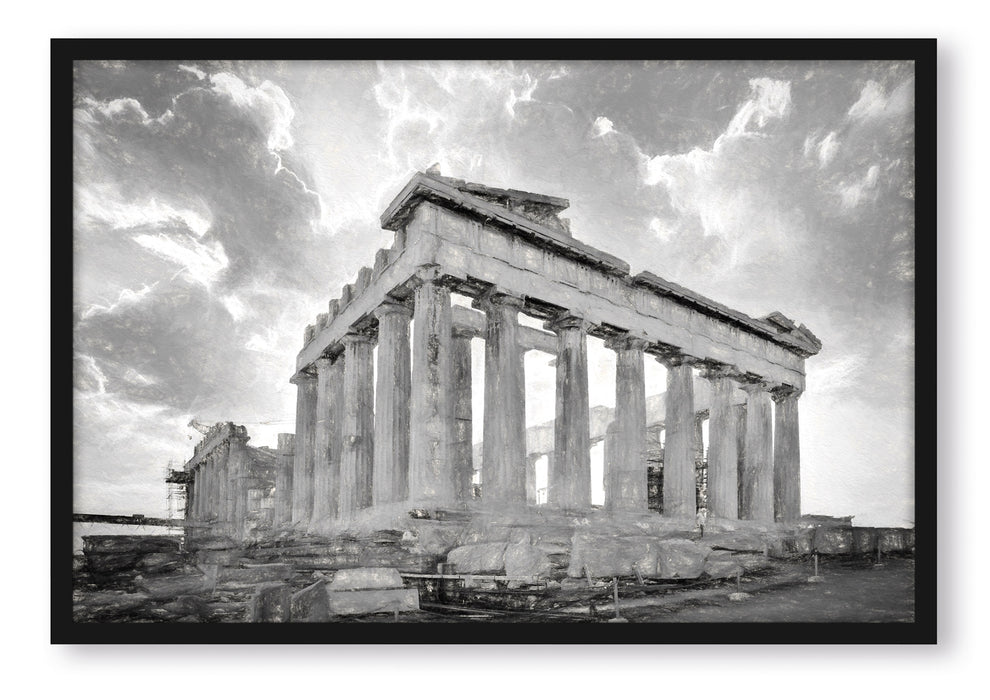 Pixxprint Akropolis in Athen, Poster mit Bilderrahmen