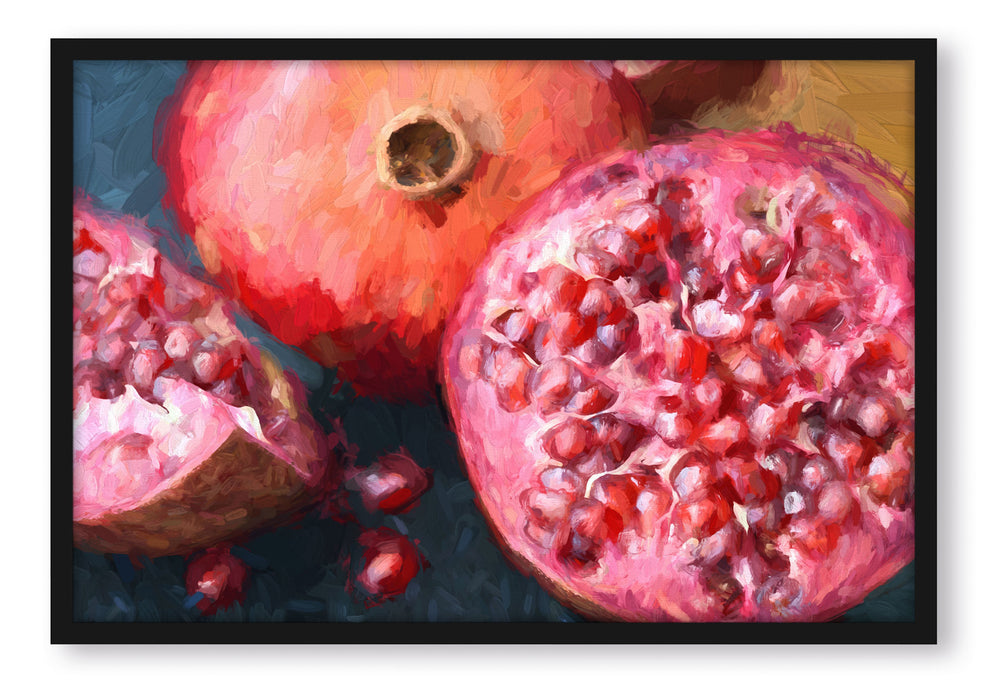 Pixxprint Granatapfel, Poster mit Bilderrahmen