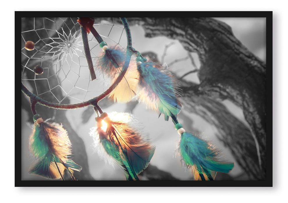 Pixxprint Traumfänger, Poster mit Bilderrahmen