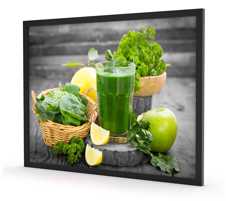 Gesunder Smoothie, Poster mit Bilderrahmen