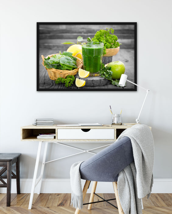 Gesunder Smoothie, Poster mit Bilderrahmen