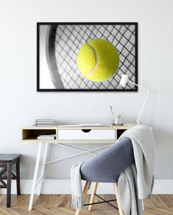 Tennisschläger Tennisball, Poster mit Bilderrahmen