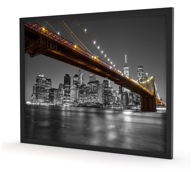 Skyline von Manhattan, Poster mit Bilderrahmen