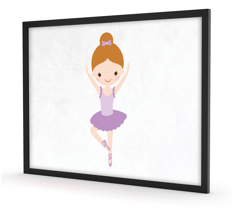 Hübsche Ballerina mit schleife, Poster mit Bilderrahmen