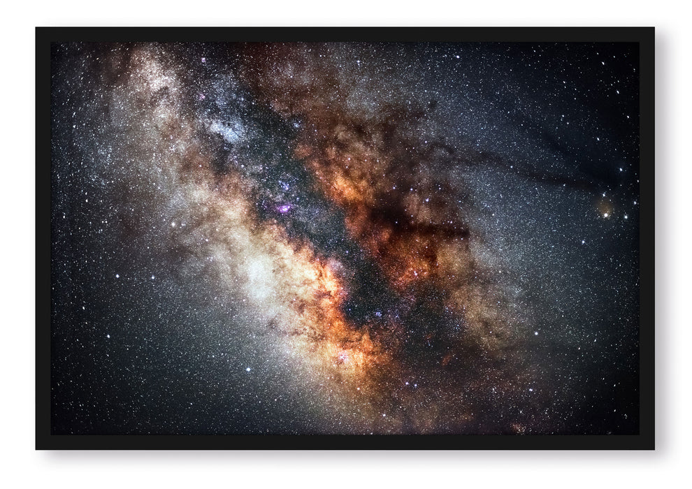Pixxprint Zentrum der Milchstraße, Poster mit Bilderrahmen