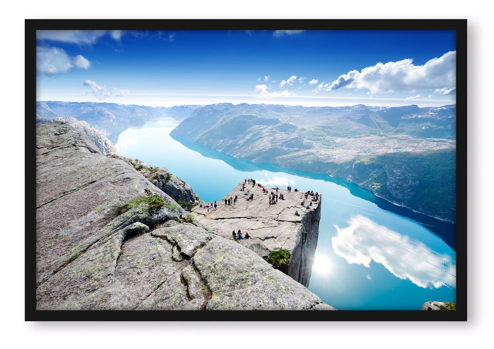 Pixxprint Preikestolen Lysefjord Norwegen, Poster mit Bilderrahmen