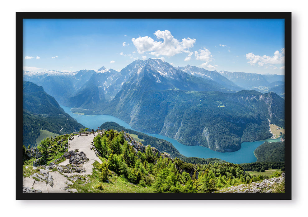 Pixxprint Königssee in Bayern, Poster mit Bilderrahmen