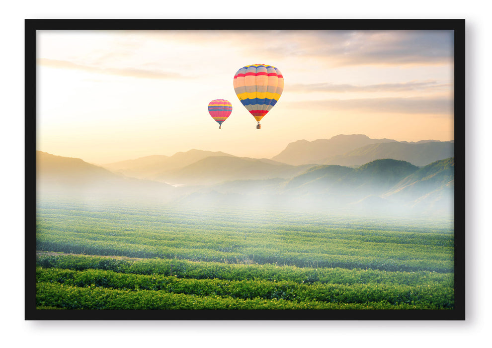 Pixxprint Heißluftballon, Poster mit Bilderrahmen