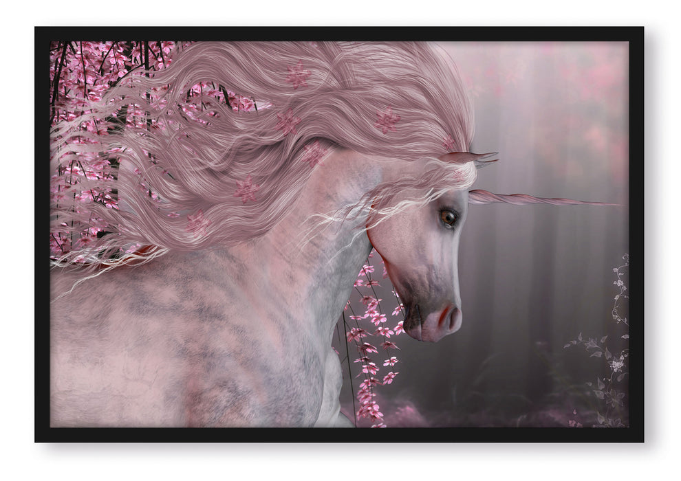 Pixxprint wunderbares Einhorn, Poster mit Bilderrahmen