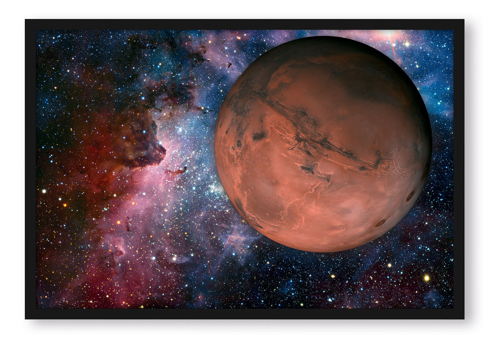 Pixxprint Mars im Weltall, Poster mit Bilderrahmen