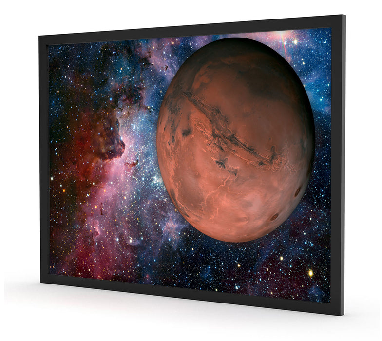 Mars im Weltall, Poster mit Bilderrahmen