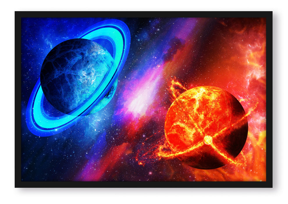 Pixxprint Ausgleich im Weltall, Poster mit Bilderrahmen