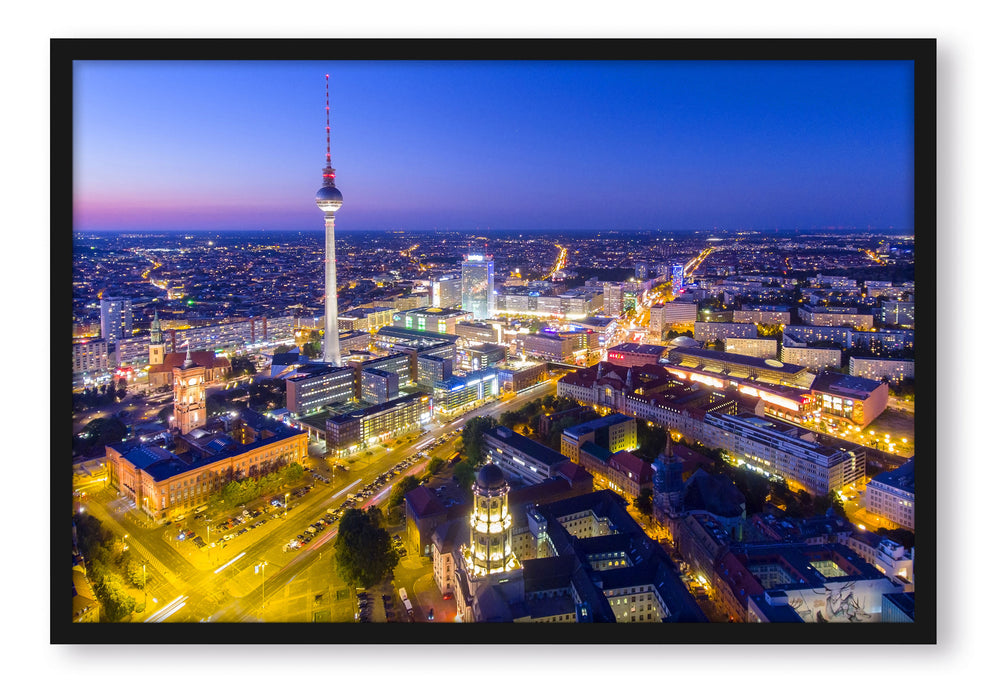 Pixxprint Berlin City Panorama, Poster mit Bilderrahmen