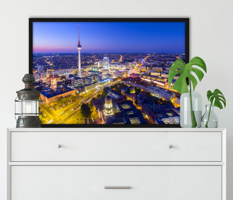 Berlin City Panorama, Poster mit Bilderrahmen