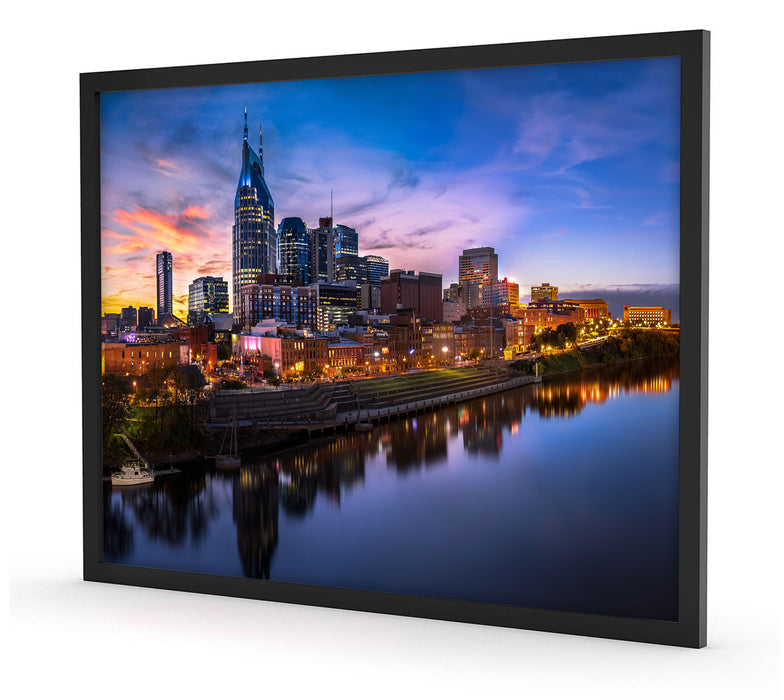 Nashville Skyline Panorama, Poster mit Bilderrahmen