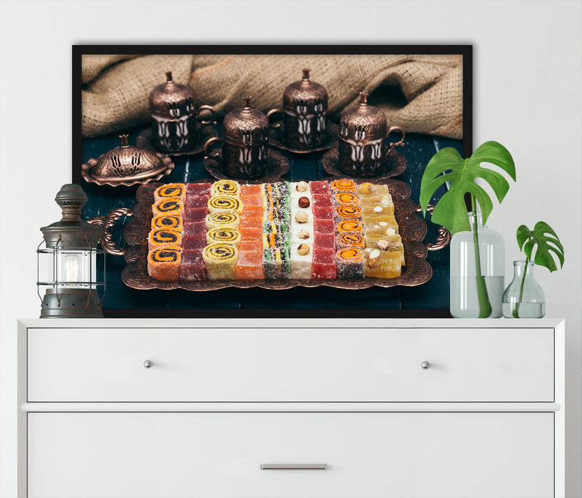 traditionelle türkische Desserts, Poster mit Bilderrahmen