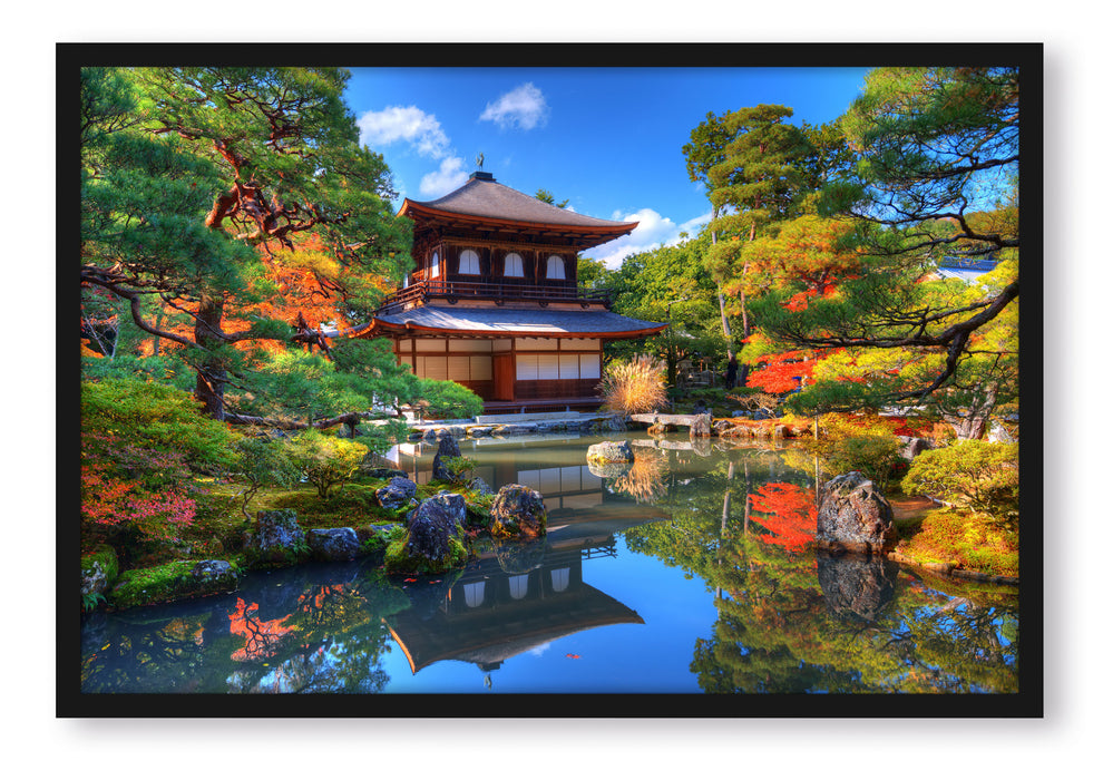 Pixxprint Ginkaku-ji-Tempel in Kyoto, Poster mit Bilderrahmen