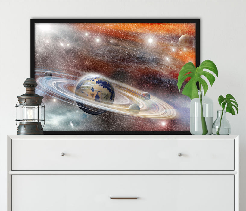 abstrakte Galaxie, Poster mit Bilderrahmen