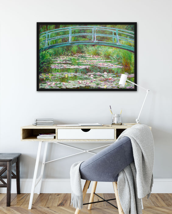 Claude Monet - japanische Brücke über den Seerosenteich I, Poster mit Bilderrahmen