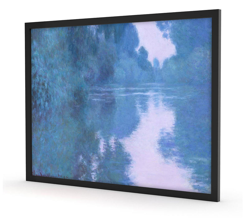 Claude Monet - Morgen an der Seine nahe Giverny, Poster mit Bilderrahmen