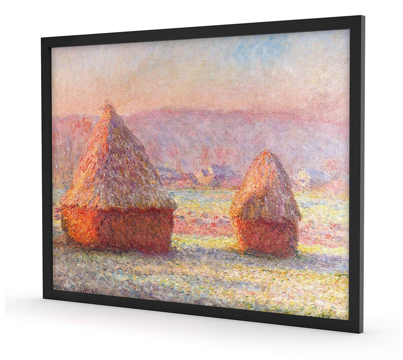 Claude Monet - Heuhaufen, Poster mit Bilderrahmen