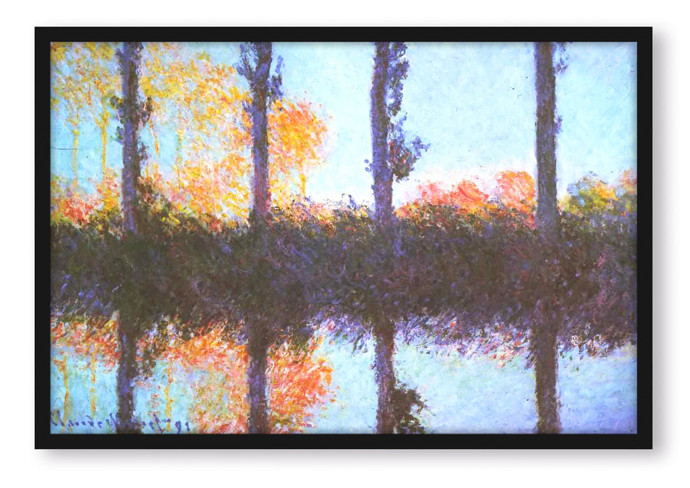 Claude Monet - Die vier Pappeln, Poster mit Bilderrahmen
