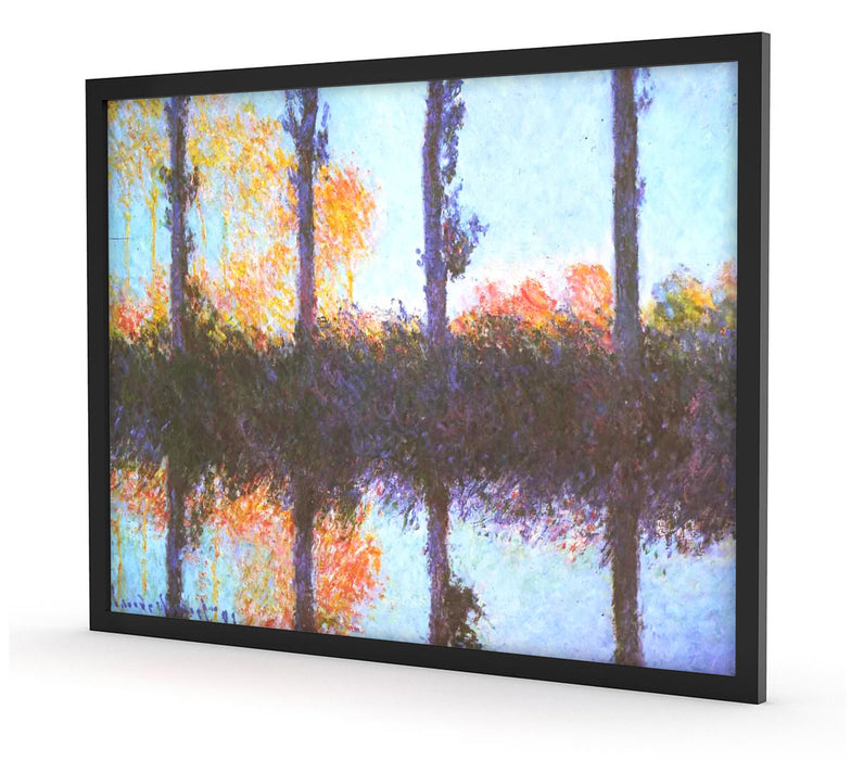 Claude Monet - Die vier Pappeln, Poster mit Bilderrahmen