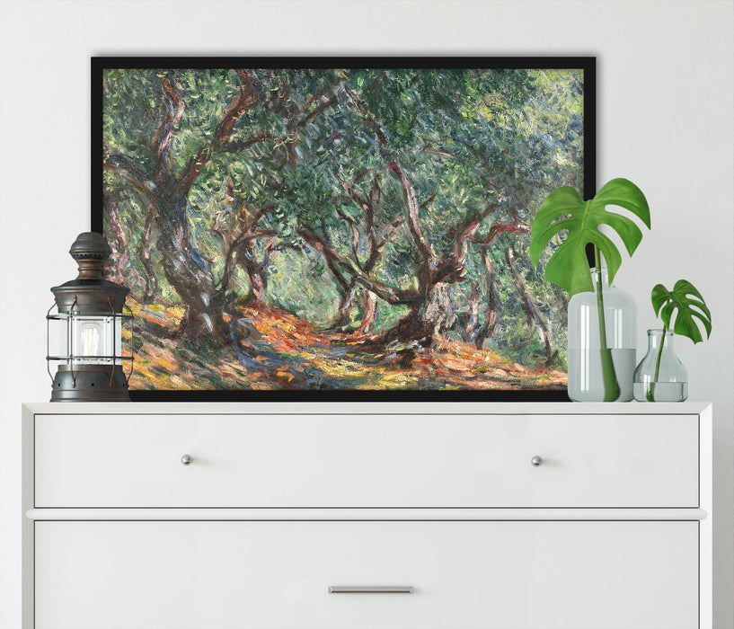 Claude Monet - Die Bodmer Eiche Fontainebleau, Poster mit Bilderrahmen